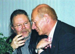 Zwei der Redakteure, die für eine Frühverrentung in Frage kommen: Werner Barth (links) und Rudolf Kremer. Foto: Jubiläumsbuch "60 Jahre BRF"