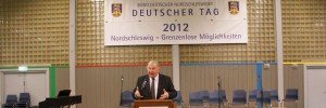 Grenzenlose Möglichkeiten: Karl-Heinz Lambertz bei einer Rede zum Deutschen Tag 2012 der deutschen Minderheit in Nordschleswig (Dänemark). Foto: Lambertz.be