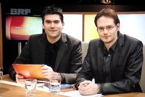 Olivier Krickel (rechts) mit Emmanuel Zimmermann bei der letzten Ausgabe der TV-Sendung "Treffpunkt", die aus Spargründen gestrichen wurde.