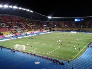 Dieses Bild vom Stadion in Skopje schickte uns ein ostbelgischer Fan der Roten Teufel.