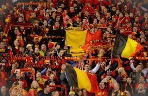 Auch diesmal wieder begeisterte belgische Fußballfans im König-Baudouin-Stadion in Brüssel. Archivbild: Belga