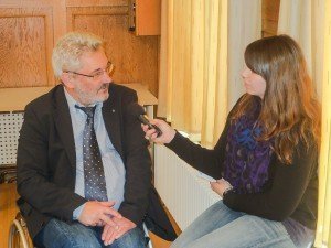 Bürgermeister Karl-Heinz Klinkenberg beim Interview mit Radio Contact. Foto: OD