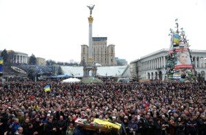 Großdemonstration auf dem Maidan in Kiew. Foto: dpa