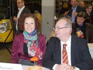 Marie-Martine Schyns beim Neujahrsempfang der CSP (hier mit Robert Nelles).