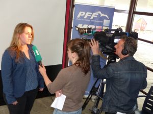 Isabelle Weykmans beim BRF-Interview. Foto: OD