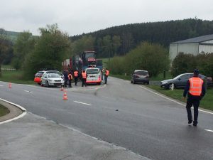 Eine der am Dienstag in der Polizeizone Eifel durchgeführten Lkw-Kontrollen.