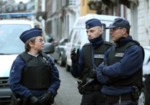 Erhöhte Sicherheitsstufe in Verviers am Tag nach der Polizeiaktion gegen Dschihadisten. Foto: dpa