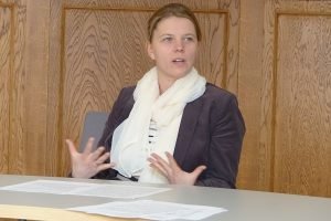 Claudia Niessen (Ecolo), Erste Schöffin der Stadt Eupen und momentan diensttuende Bürgermeisterin. Foto: OD