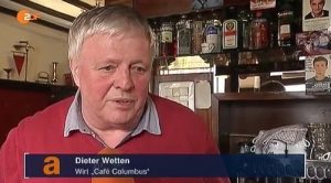 Im "Café Columbus" in der unteren Bergstraße interviewte das ZDF Dieter Wetten. Foto: ZDF Screenshot