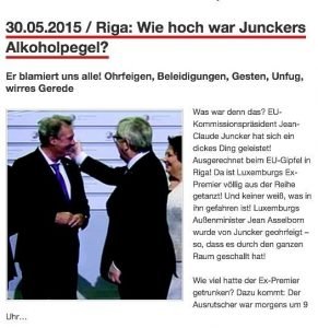 "Wie hoch war Junckers Alkoholpegel?": Auszug aus einem Bericht auf www.luxprivat.lu