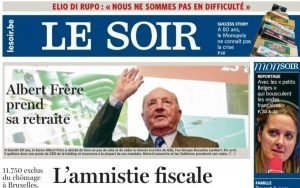 Eine Titelseite der Zeitung "Le Soir".