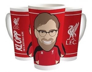 Jürgen Klopp auf einer Tasse ist nur eines von vielen Accessoires mit dem Konterfei des neuen Trainers des FC Liverpool.