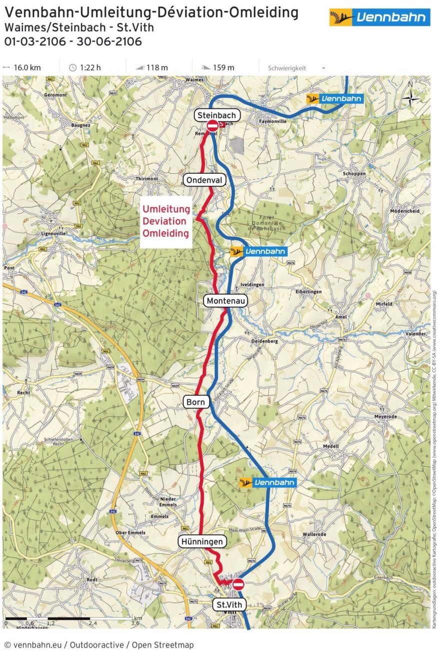 Vennbahnradweg Karte