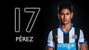 Ayoze Pérez auf der Website von Newcastle United. Schwarz und Weiß waren schon dort seine Vereinsfarben...
