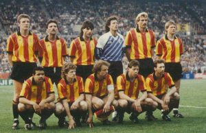 Diese Mannschaft des KV Mechelen (u.a. mit Torhüter Michel Preud'homme) gehörte Ende der 80er Jahre zu den Tobteams in Europa. 1988 gewann sie den Europapokal der Pokalsieger. Foto: stamnummer25.be