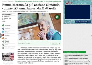 Die italienische Presse feierte am Dienstag die 117-jährige Emma Morano.